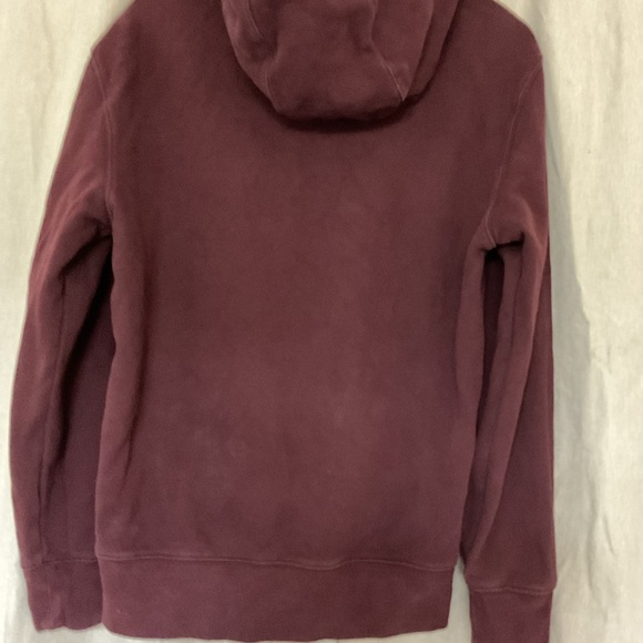 American Eagle Hoodie Men's Small Red Maroon Sweatshirt Long Sleeve Pockets - Picture 6 of 13